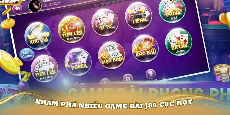 Khám phá nhiều game bài J88 cực Hot